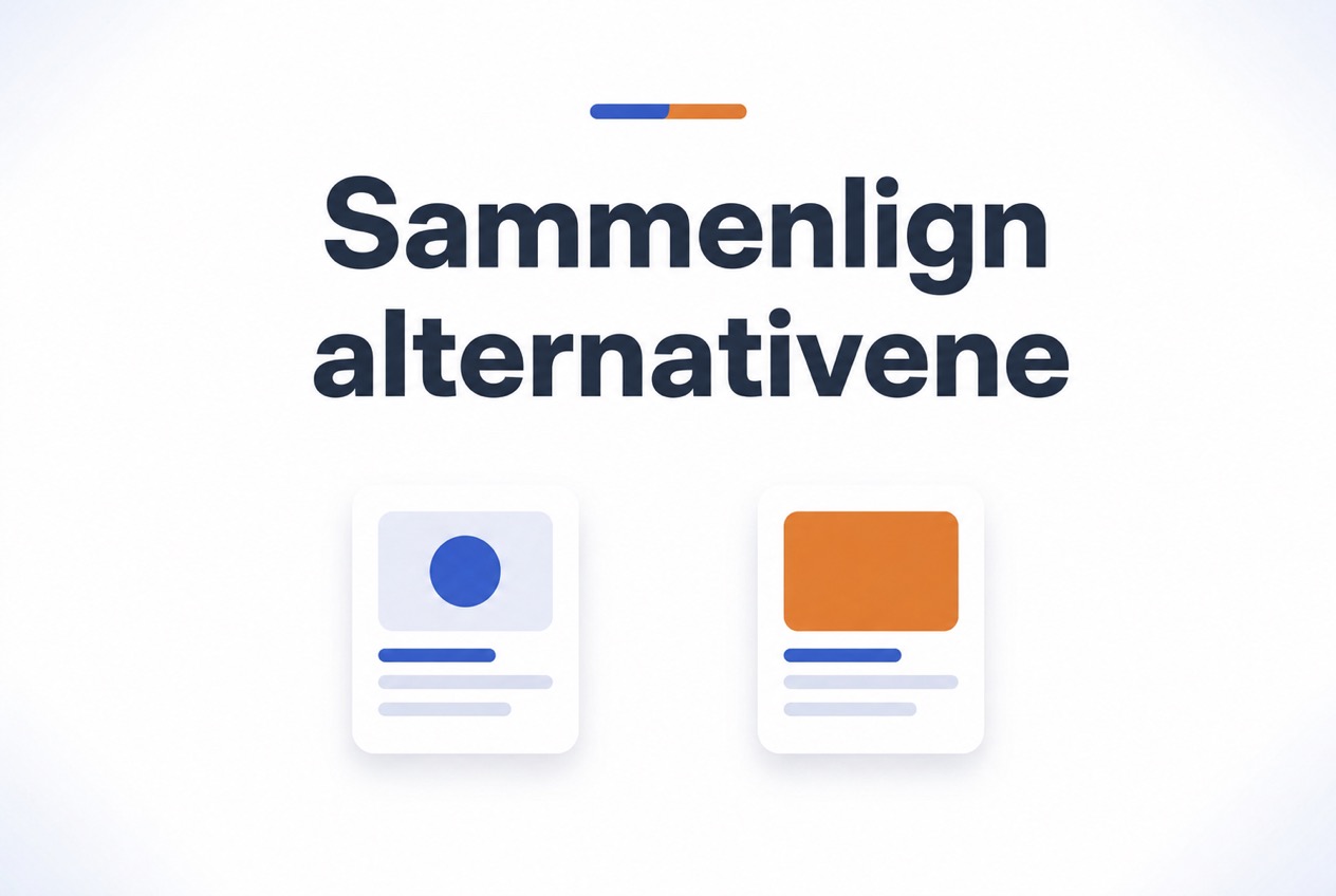 Sammenligning av de beste løsningene etter oppsett, pris og behov