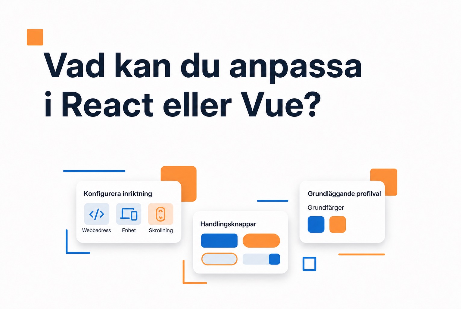 Illustration av vad som kan anpassas för en videobubbla i React eller Vue