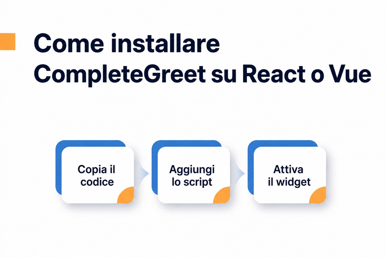 Come integrare CompleteGreet in React o Vue
