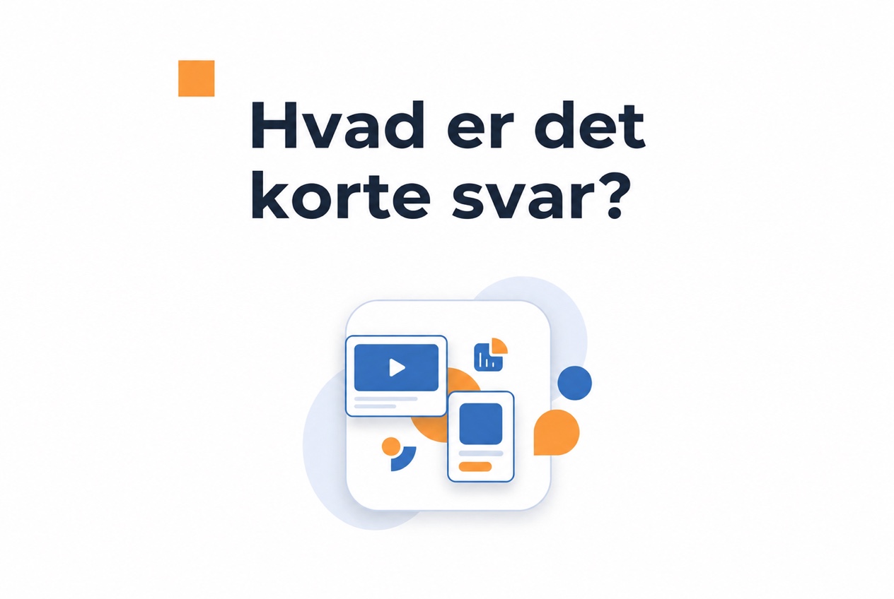 Illustration af det korte svar om en besked til en videoboble
