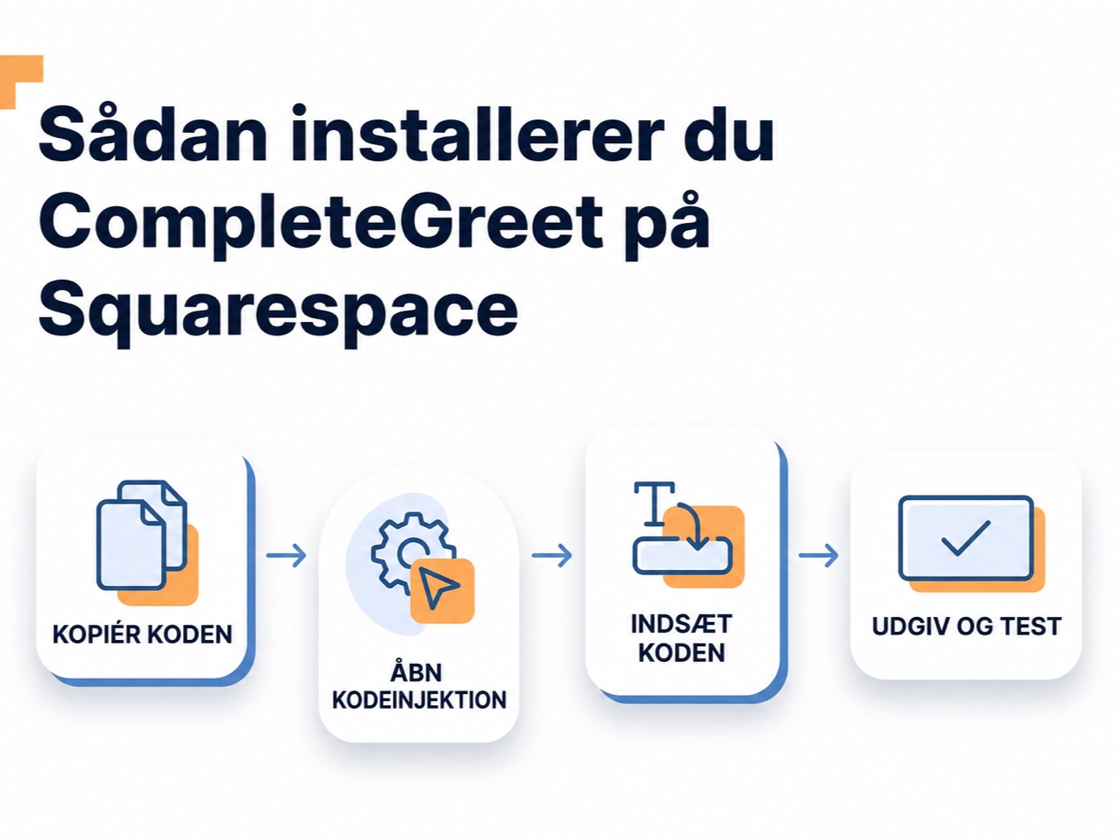 Føj en videoboble til Squarespace 1 Installér en videoboble fra CompleteGreet i Squarespace