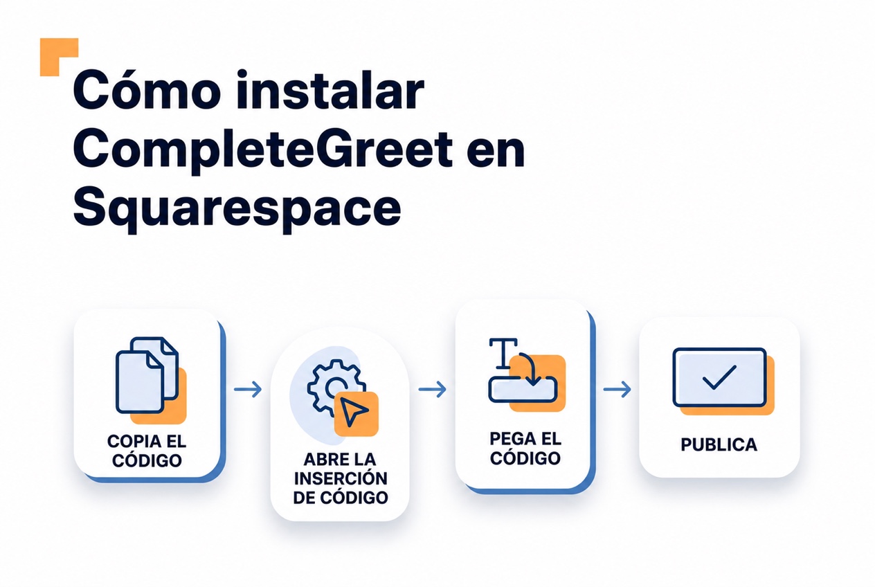 Cómo añadir una burbuja de vídeo a Squarespace 1 Proceso para instalar una burbuja de vídeo de CompleteGreet en Squarespace
