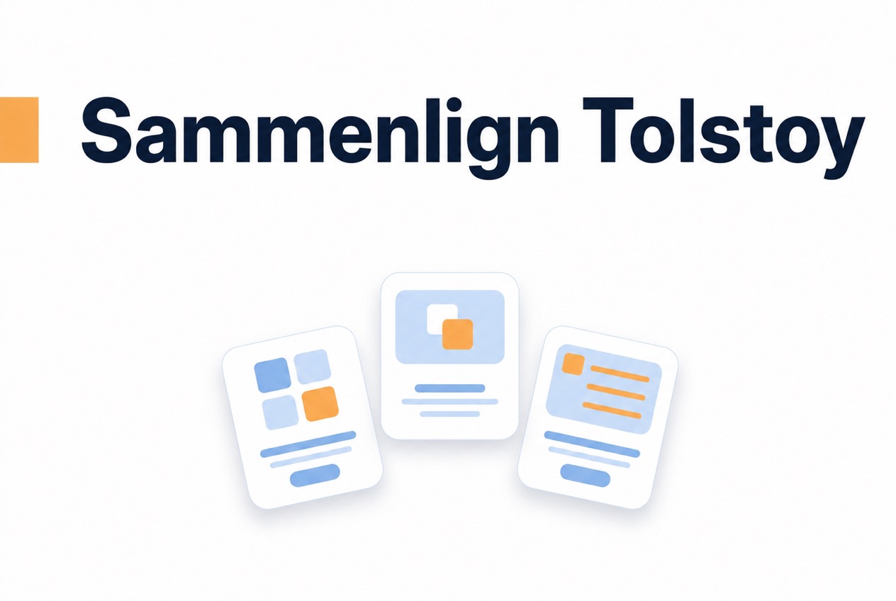 Illustration til sammenligning af Tolstoy med andre videoværktøjer