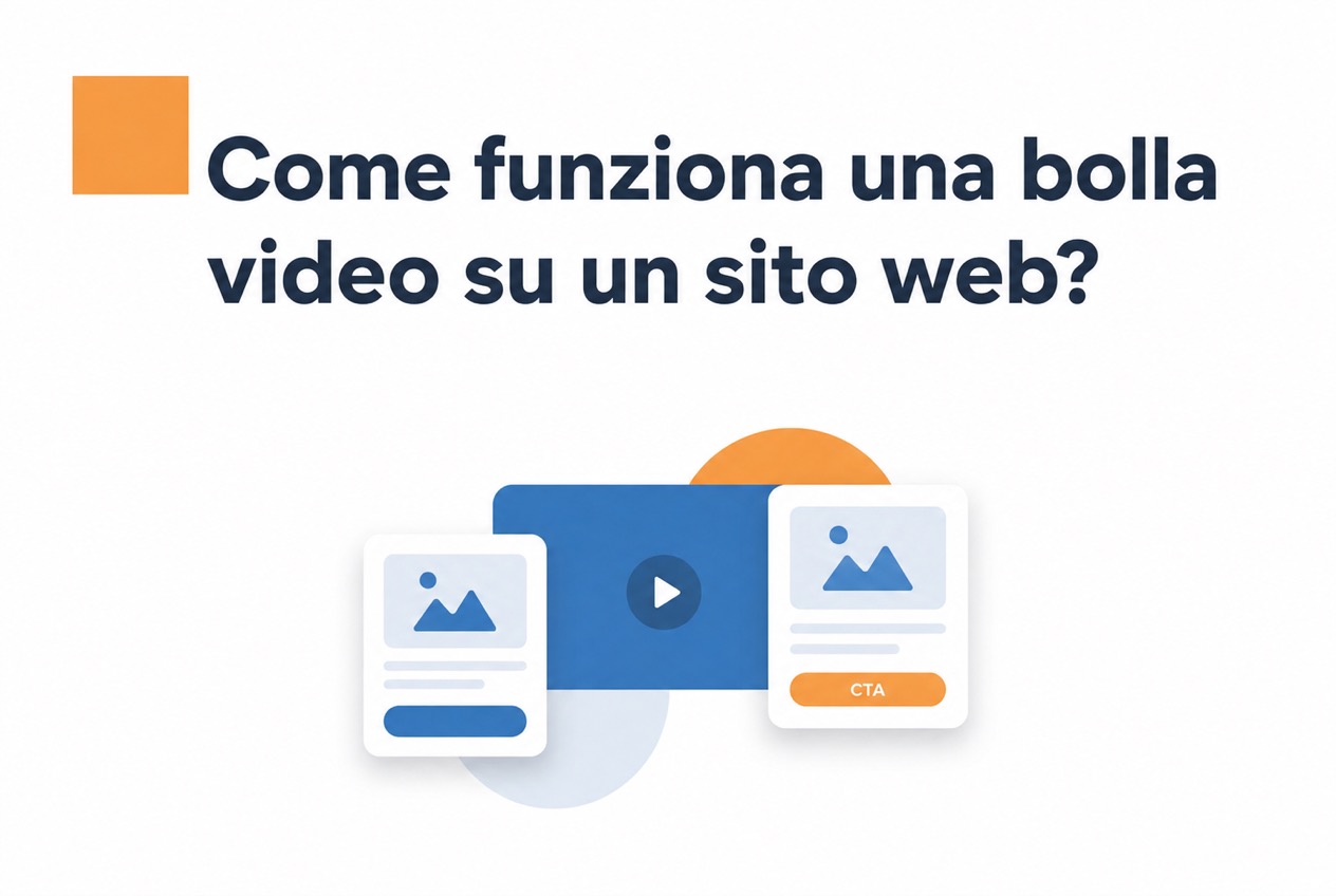 Illustrazione sul funzionamento di una bolla video in un sito web
