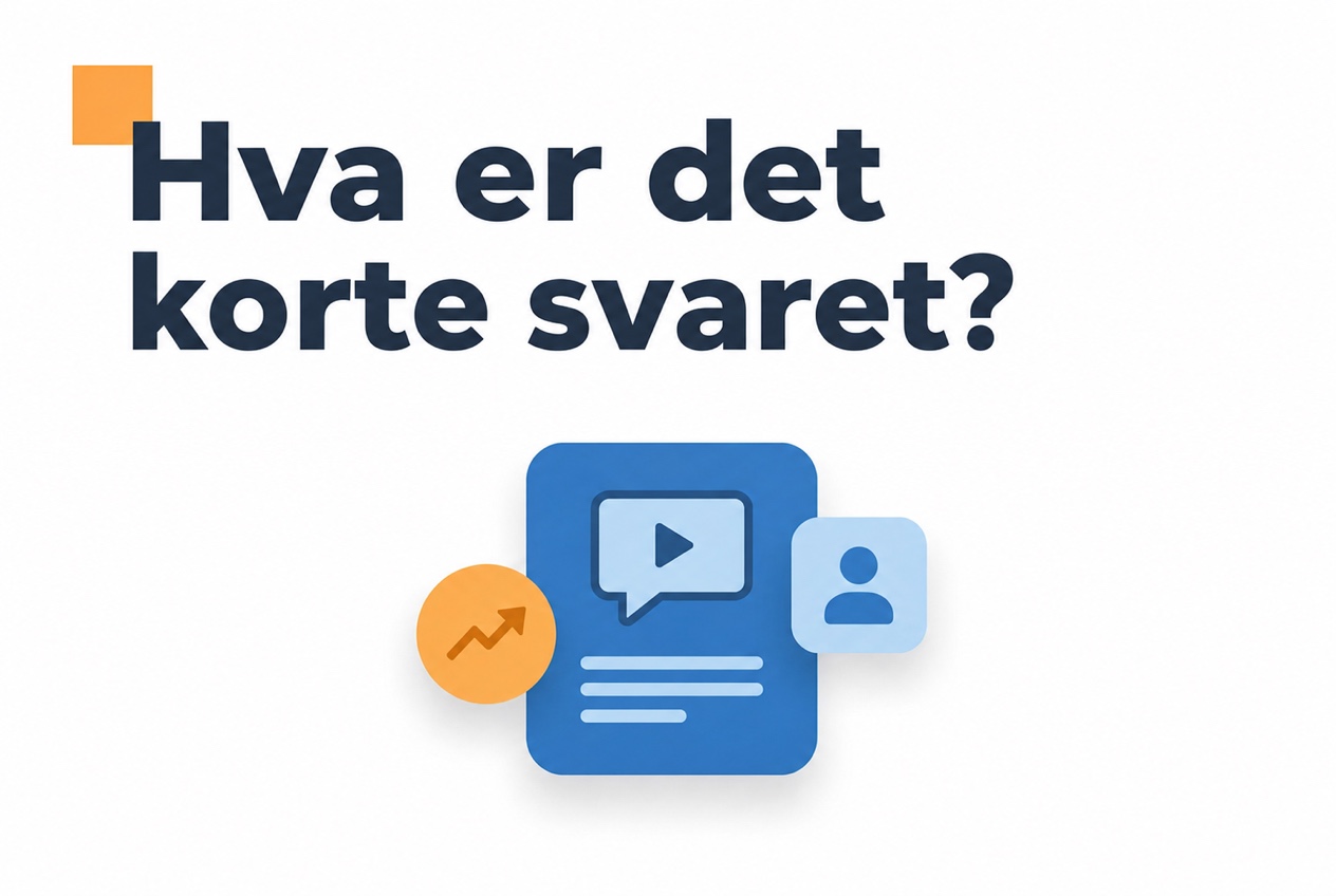 Illustrasjon av det korte svaret om videoboble og livechat