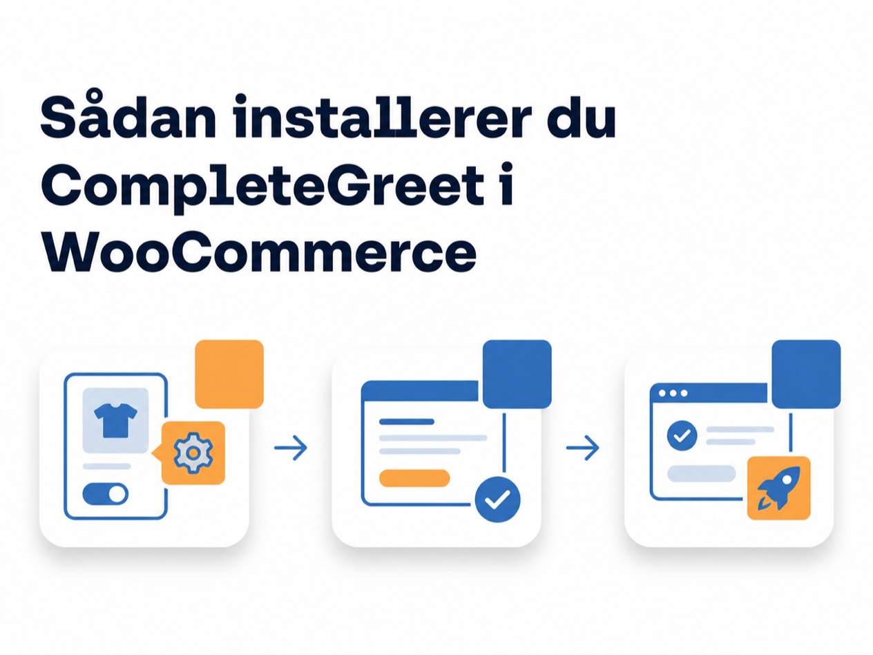 Illustration af hvordan CompleteGreet installeres i WooCommerce
