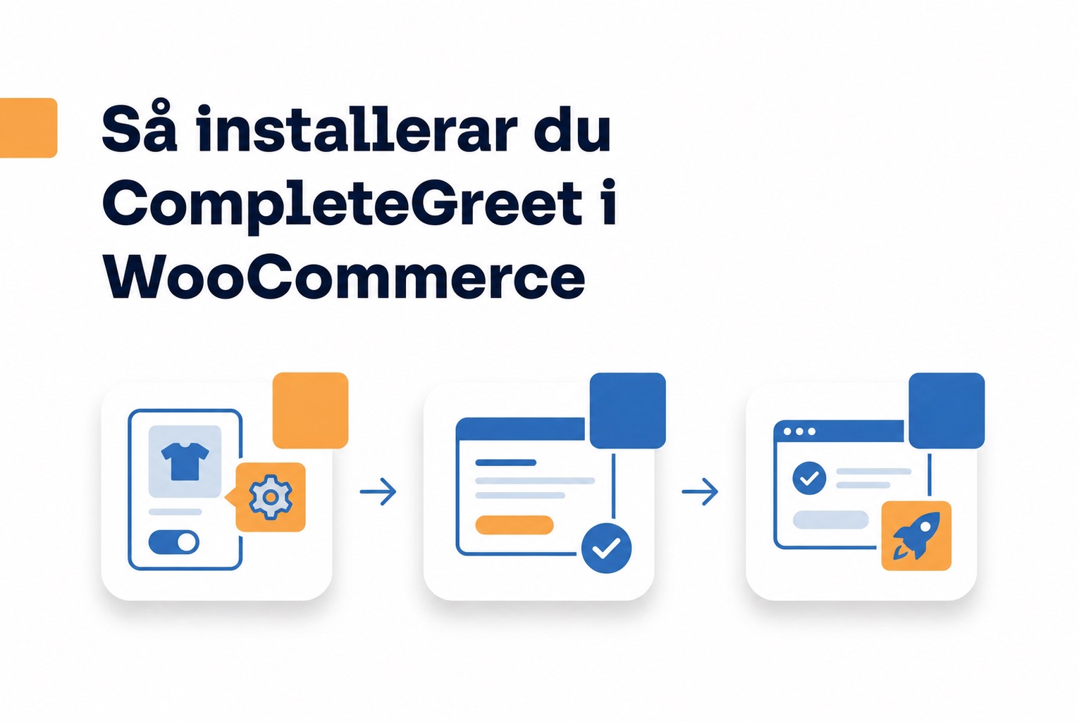 Illustration av hur CompleteGreet installeras i WooCommerce