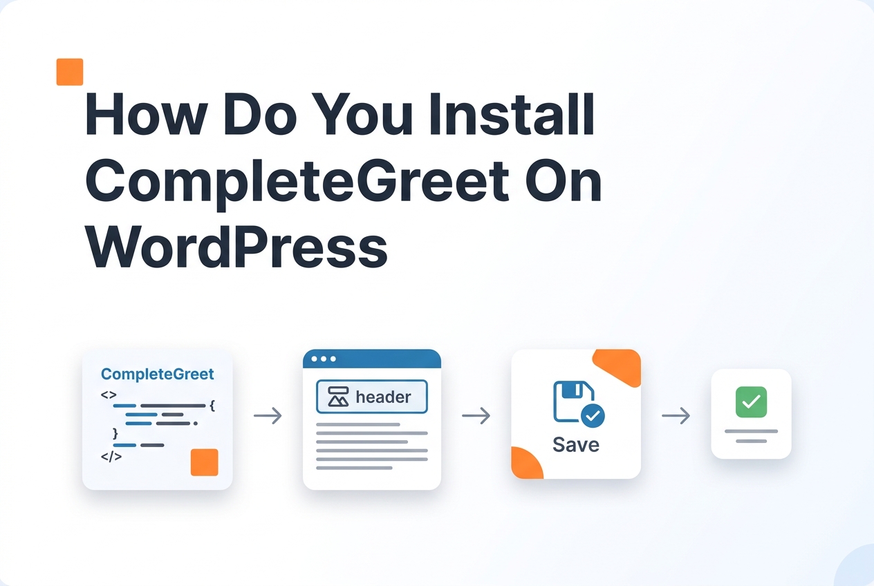 Best Video Widget for WordPress 1 Process illustration for How do you install CompleteGreet on WordPress