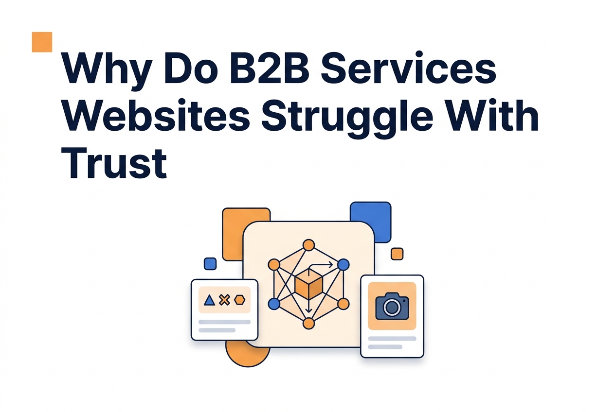 Concept illustration for Why do B2B services websites struggle with trust