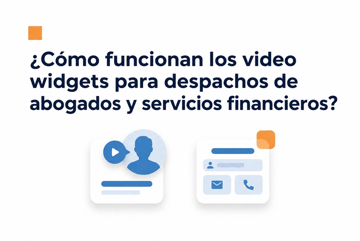 Ilustración de un video widget para despachos de abogados y servicios financieros
