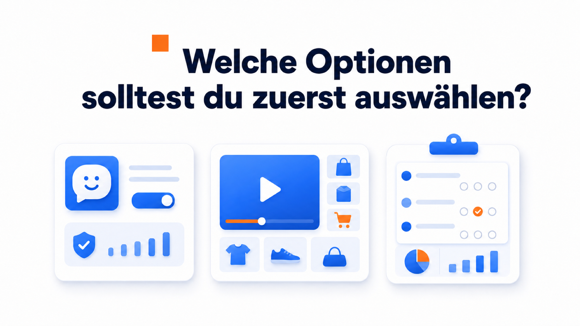 Vergleichsillustration für die wichtigsten Widget-Kategorien