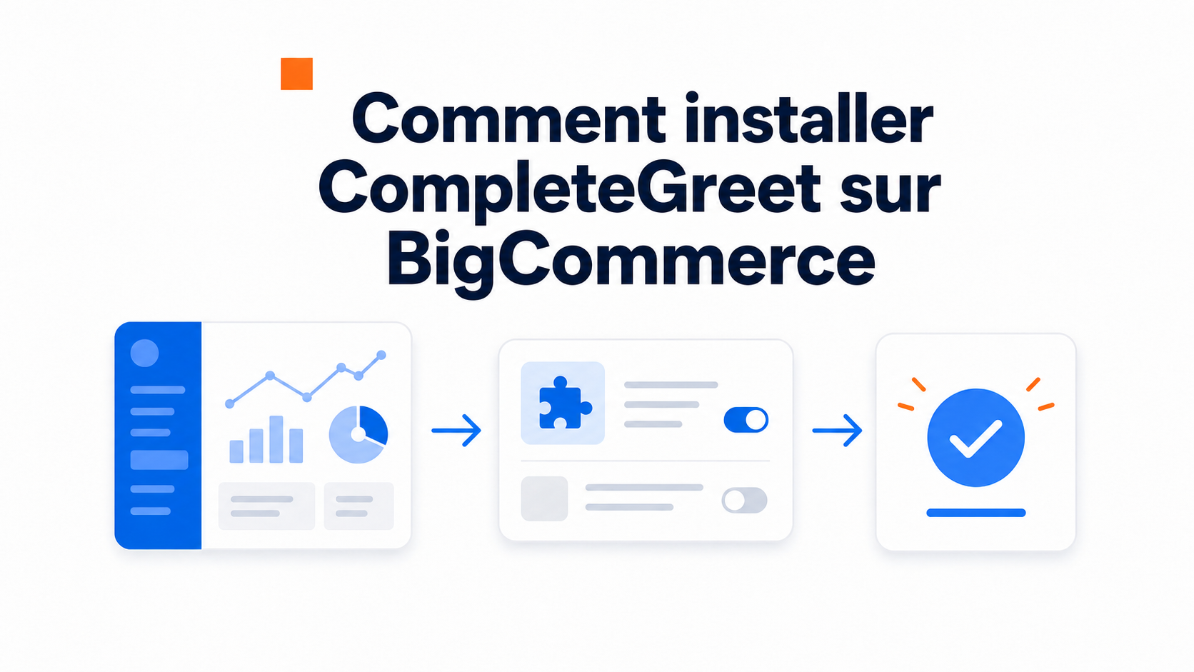 Illustration du parcours d'installation de CompleteGreet sur BigCommerce