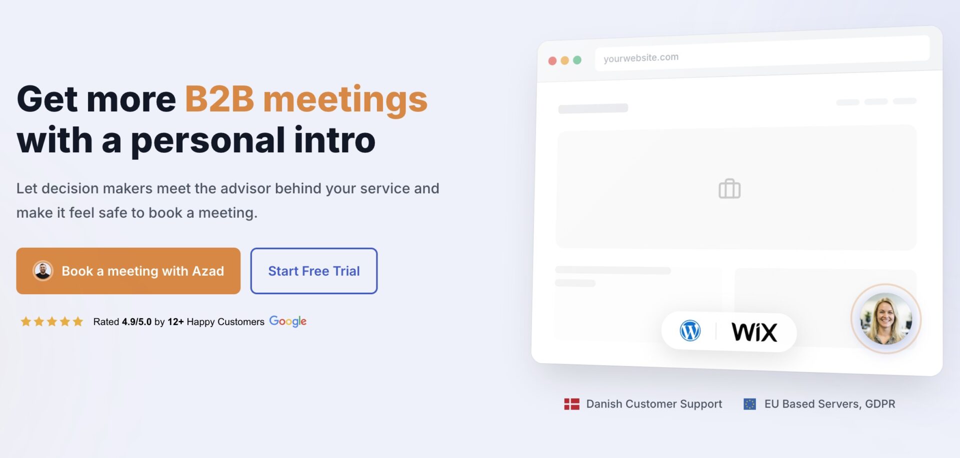 CompleteGreet B2B meetings hero section for personal introductions.