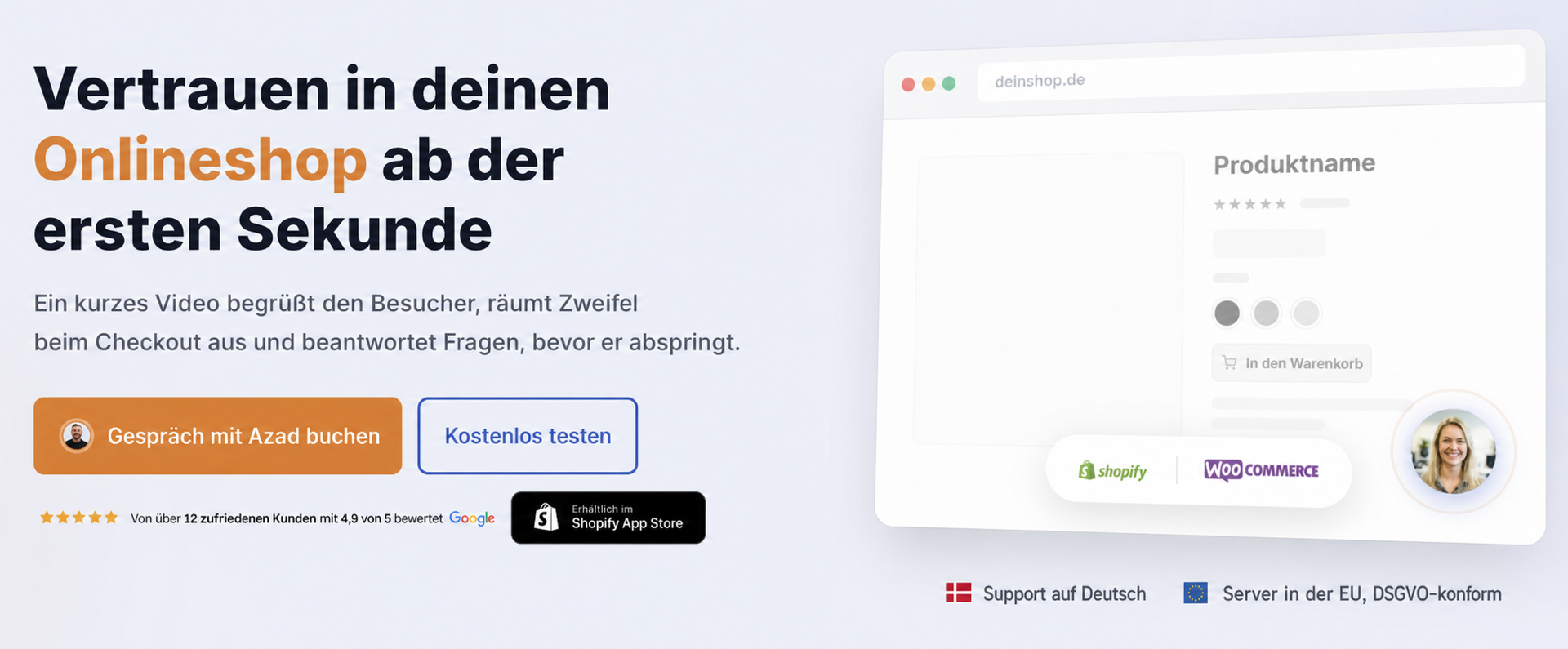 Produktvideo in einem E-Commerce-Shop