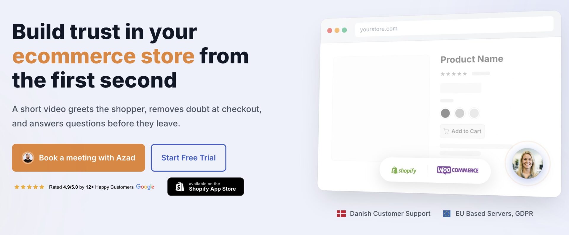CompleteGreet ecommerce store hero section for building trust before checkout.