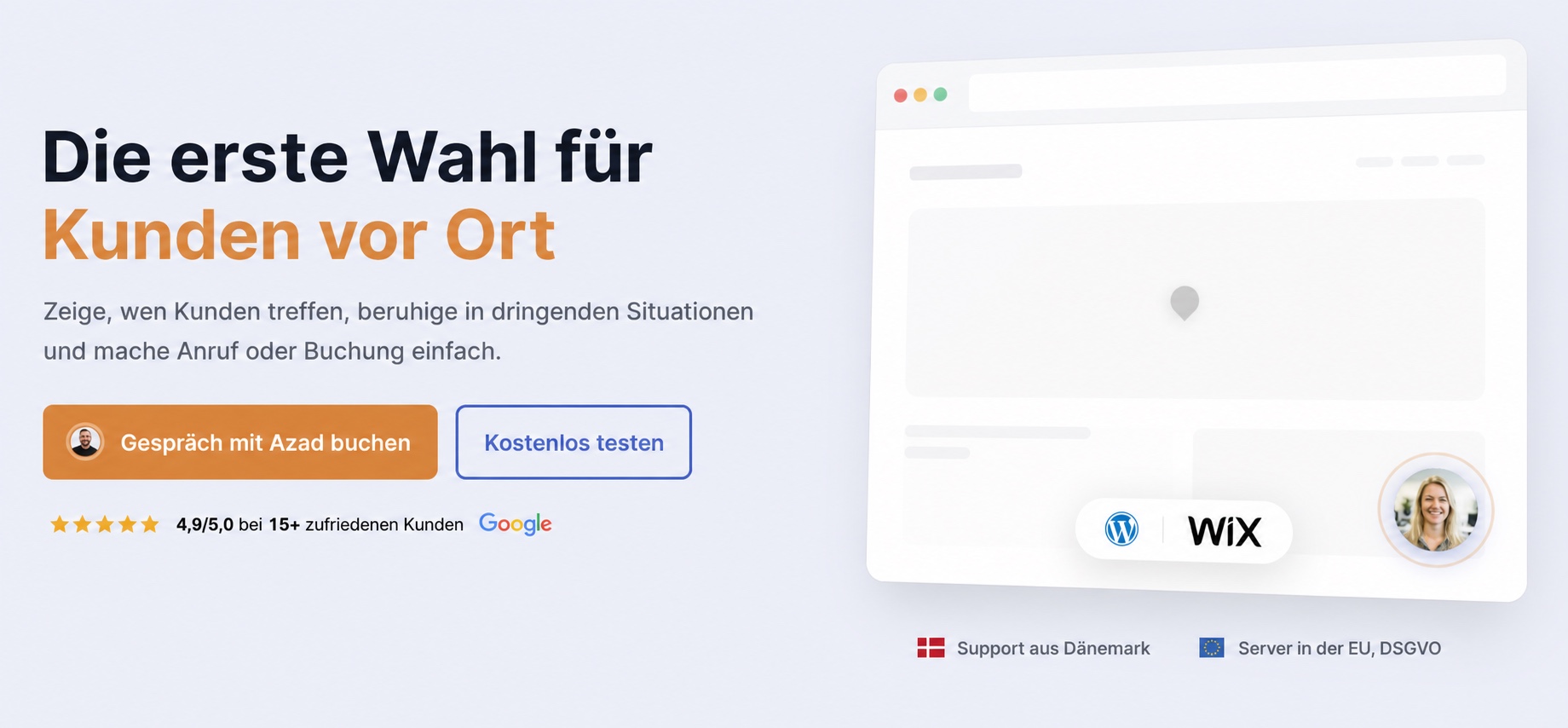 CompleteGreet-Bereich für Vertrauen und Buchungen lokaler Kunden