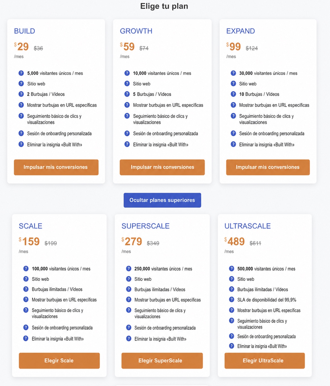 Planes de precios de CompleteGreet con varios niveles de suscripción
