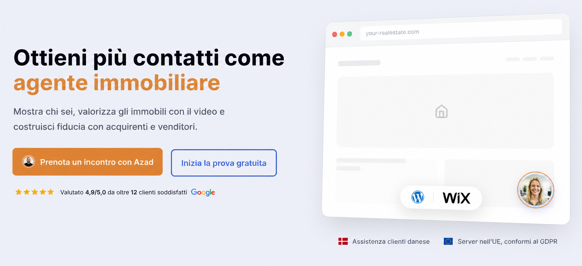 Sezione hero CompleteGreet sulla fiducia nell agente immobiliare