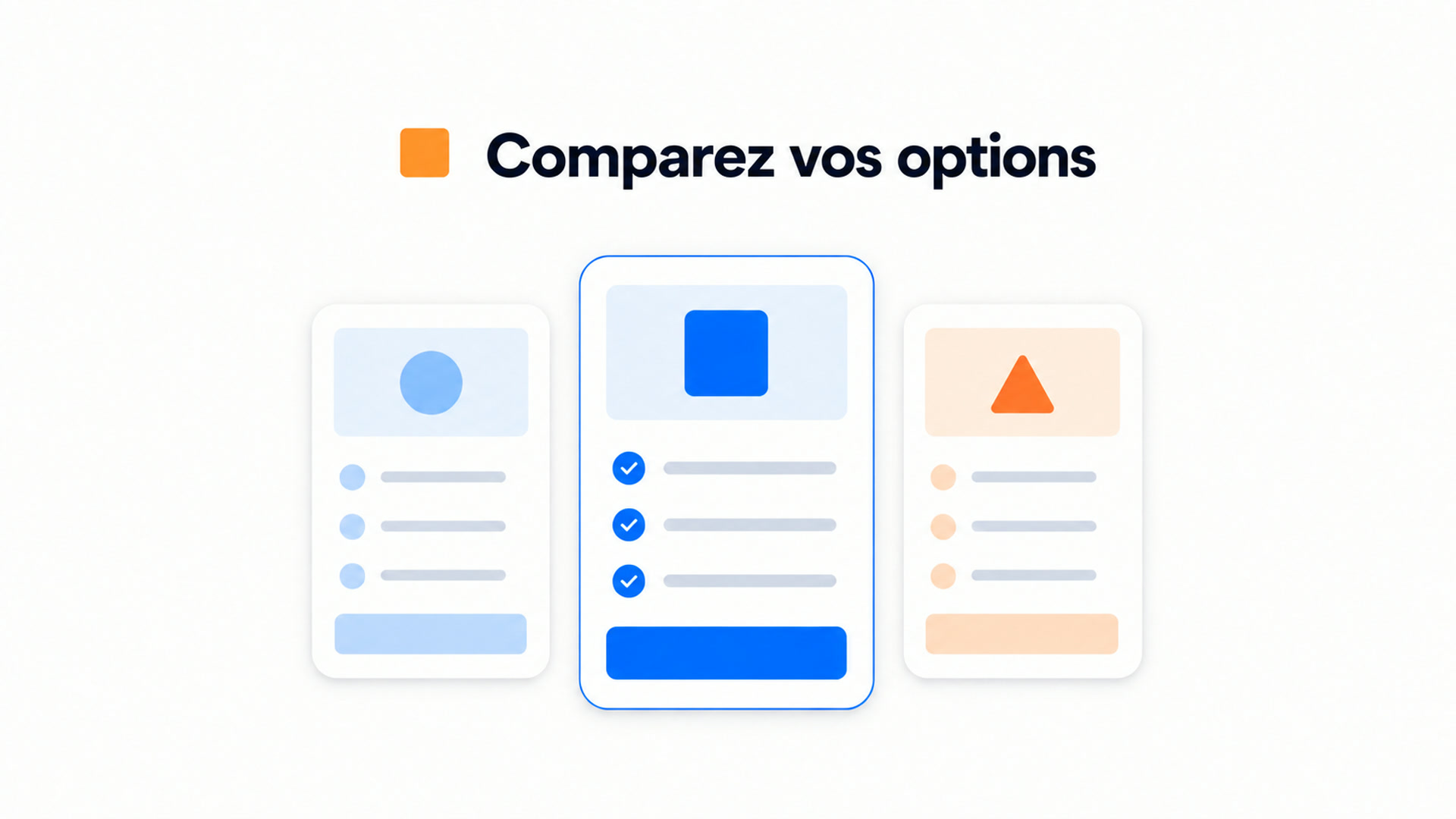Illustration pour comparer les options
