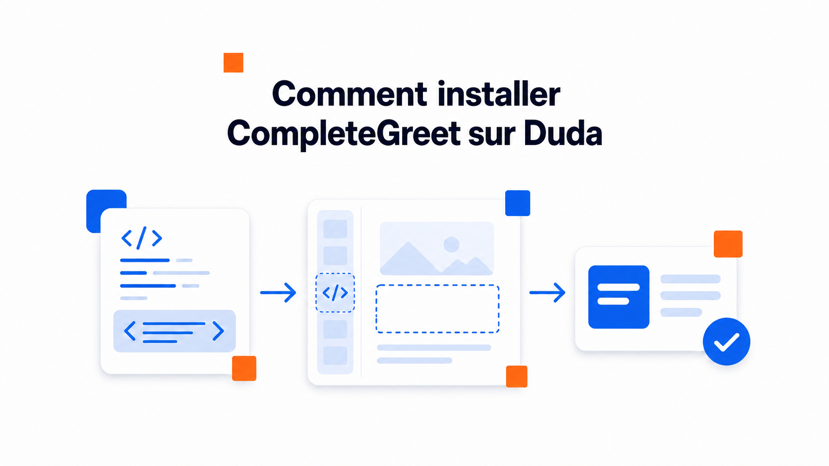 Illustration de l’installation de CompleteGreet sur Duda