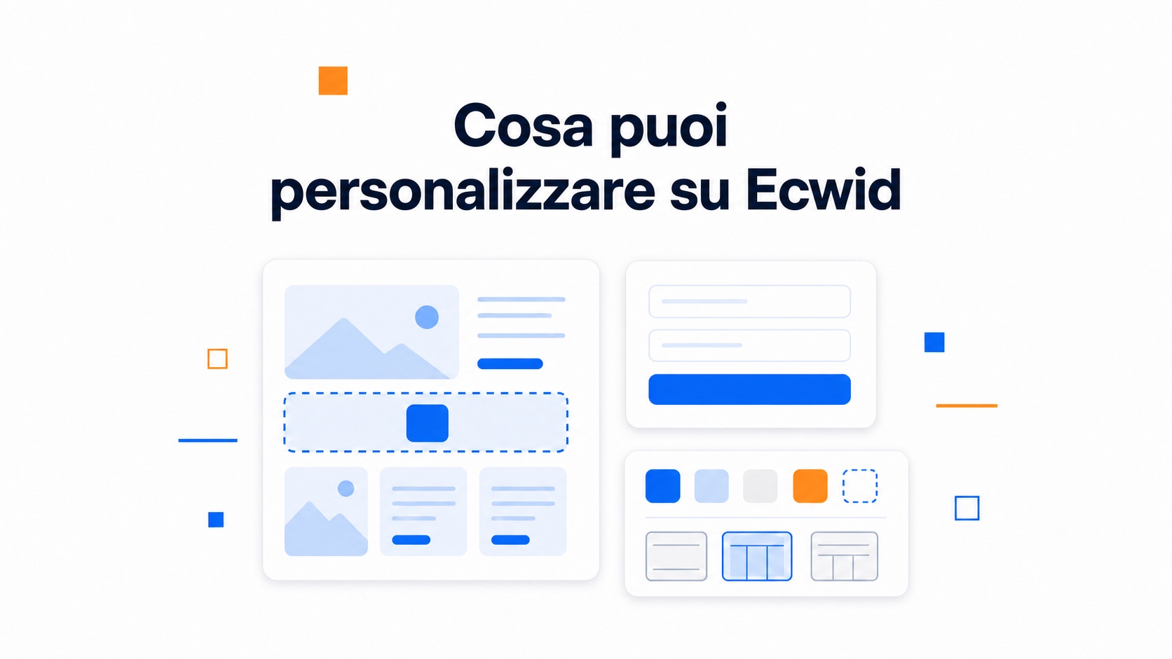 Illustrazione di confronto delle personalizzazioni disponibili su Ecwid