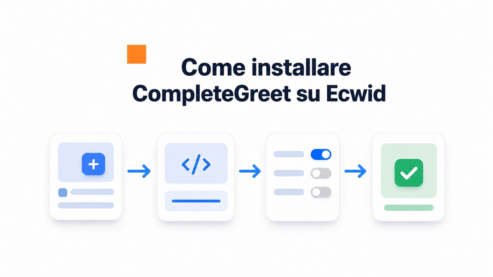 Illustrazione del processo per installare CompleteGreet su Ecwid