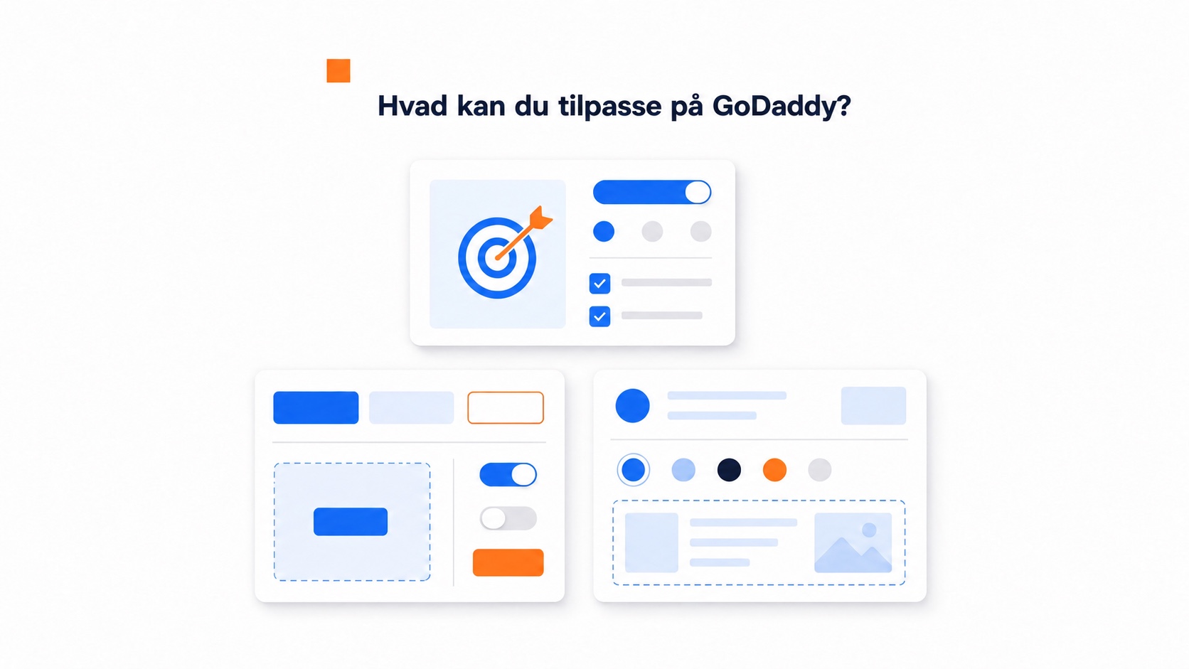 Dette kan du tilpasse i en GoDaddy videowidget