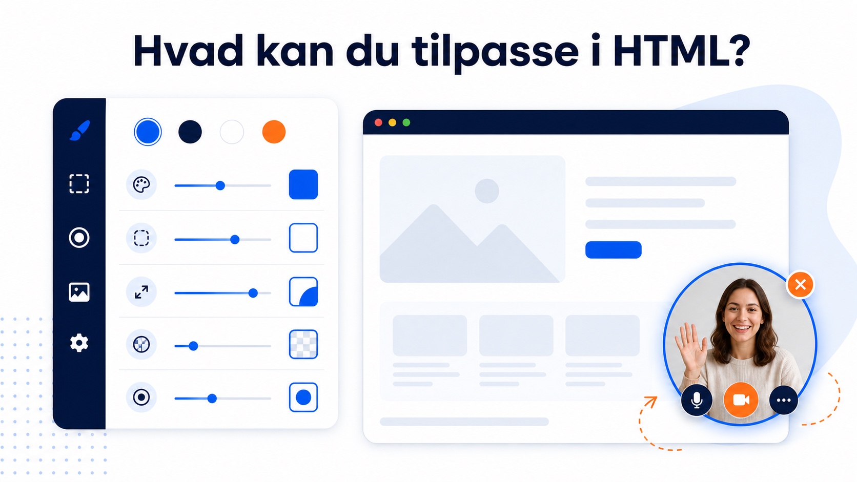 Ilustración de personalización de una videoburbuja HTML