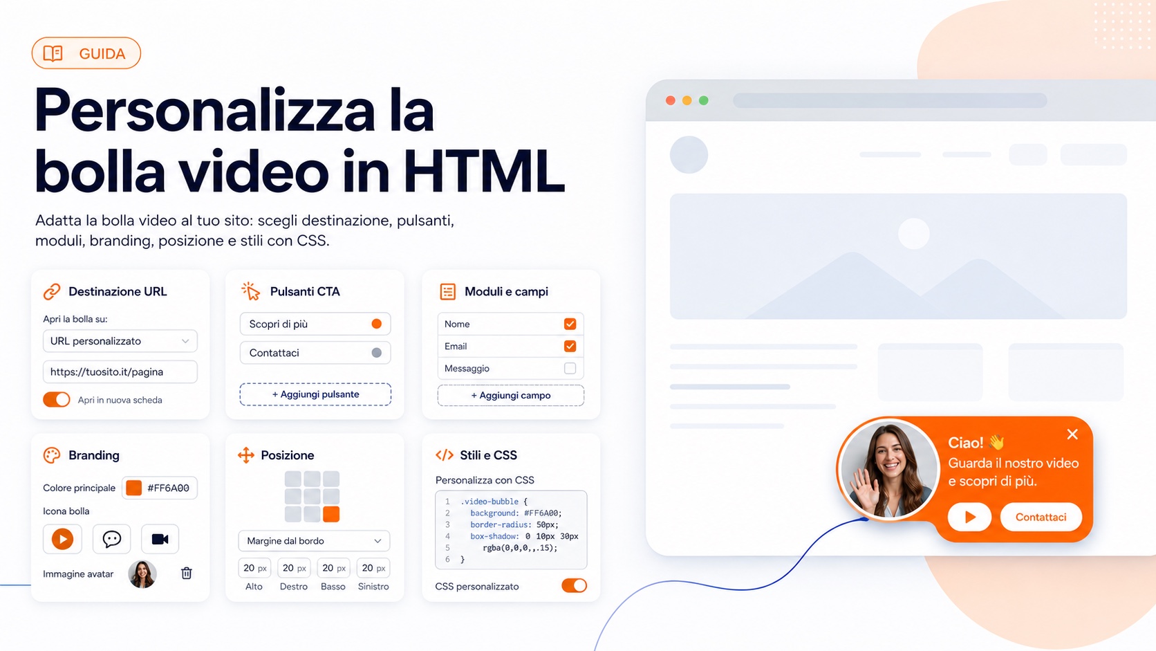 Come aggiungere una bolla video a qualsiasi sito HTML 2 Confronto delle opzioni per aggiungere una bolla video a qualsiasi sito HTML