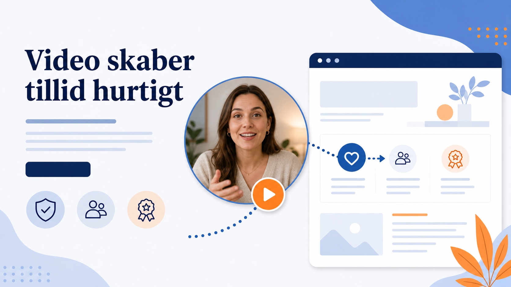 Illustration af placering af tillidsvideo på hjemmesiden