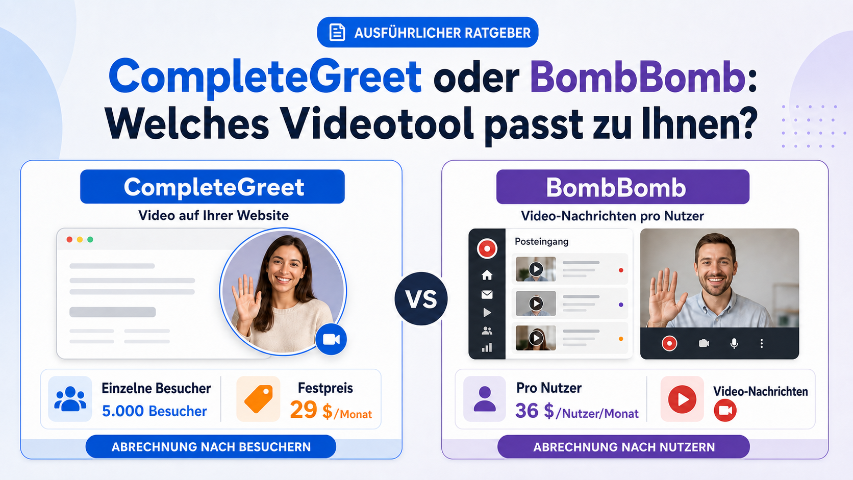 Vergleich der Preise von CompleteGreet und BombBomb