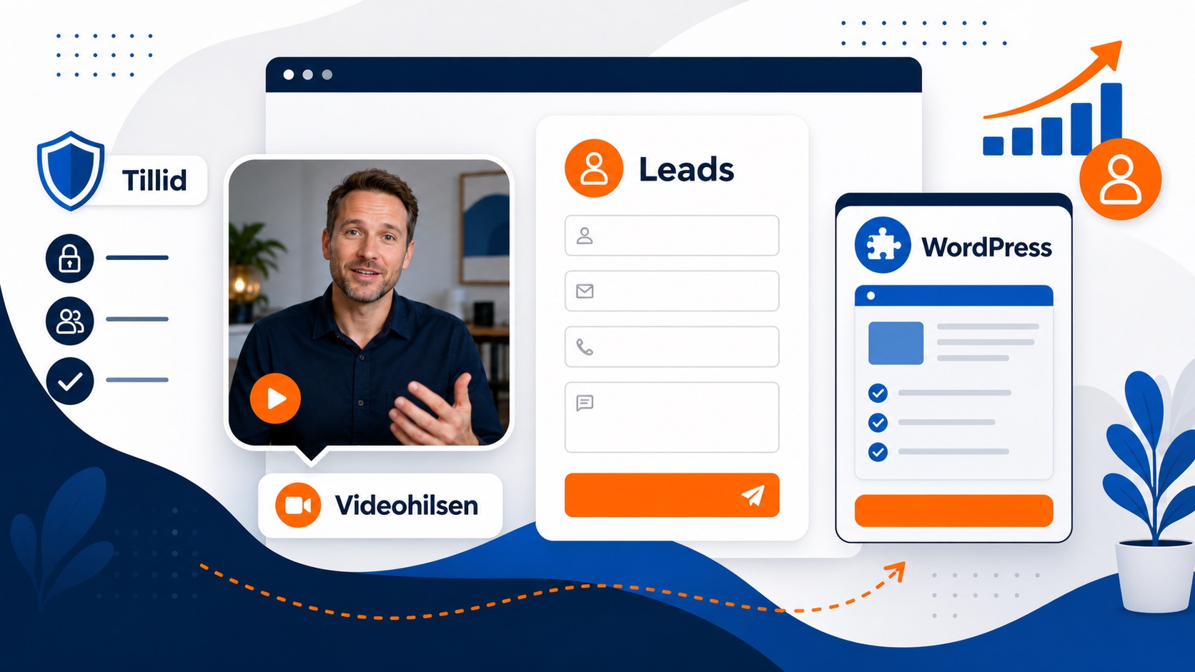 Illustration af tillid og leadgenerering med videowidgets