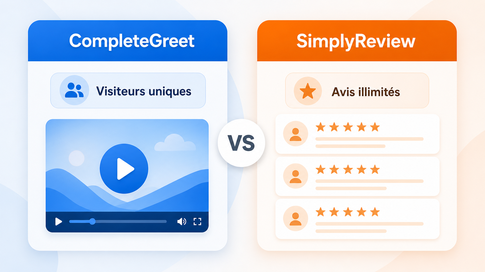 Illustration comparative des tarifs de CompleteGreet et SimplyReview