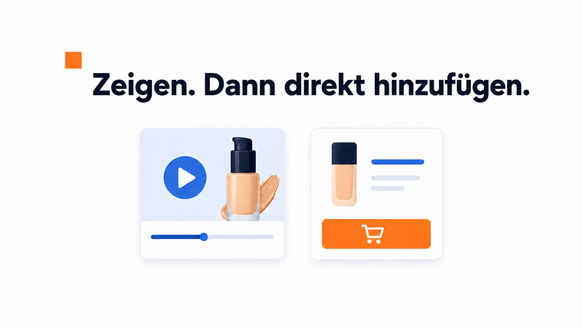 Beauty-Video-Widget mit Produktdemonstration und Kaufaktionen