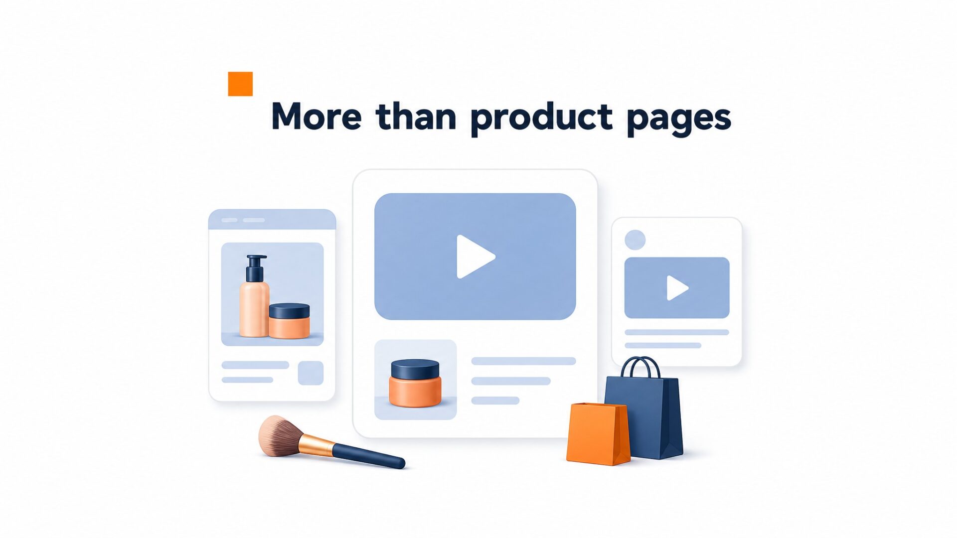 Videowidget til skønheds- og kosmetikbrands 4 Skønhedswebshop med en videoboble placeret ved produktområdet