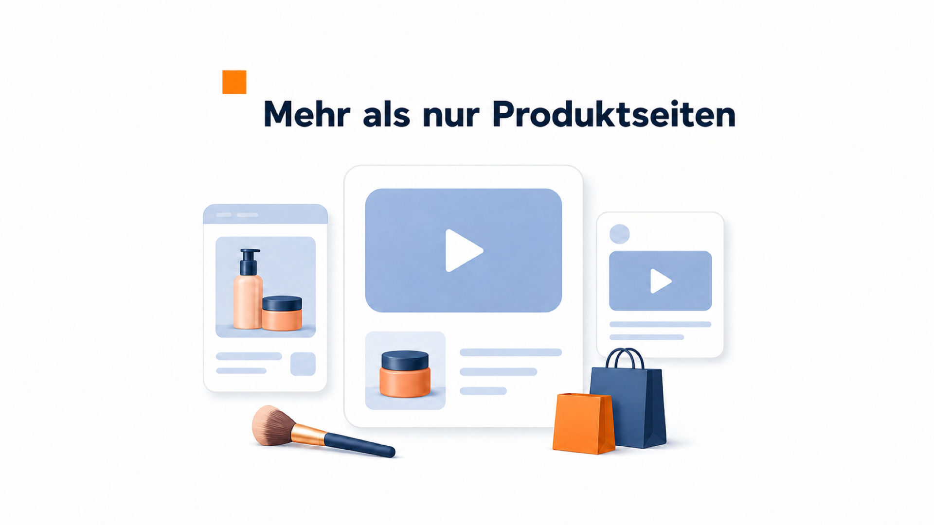 Beauty-Onlineshop mit Videobubble neben dem Produktbereich