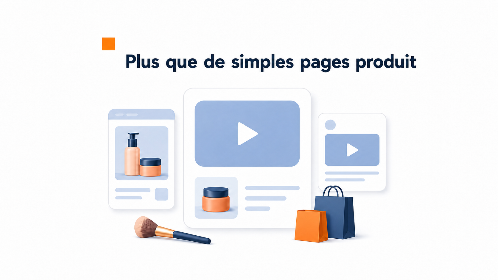 Bulle vidéo pour les marques de beauté et de cosmétiques 4 Page e-commerce beauté avec une bulle vidéo placée près du produit