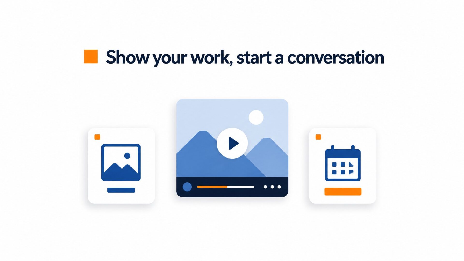 Video widget greeting compared with a silent portfolio page