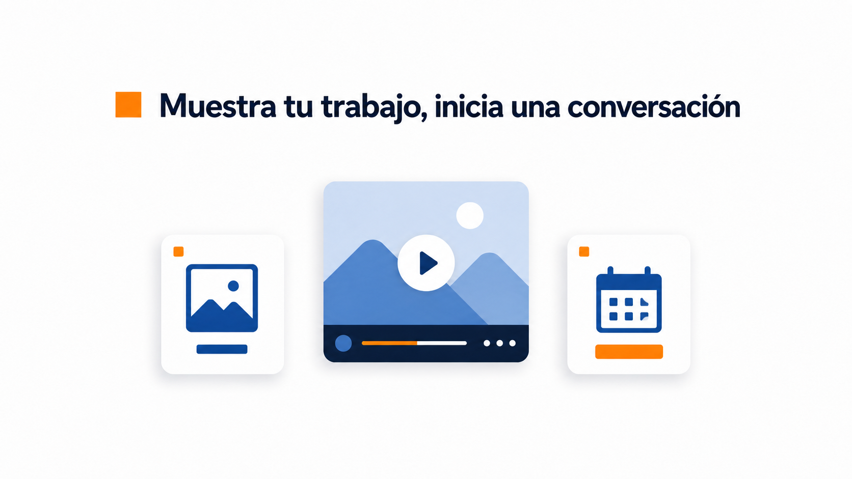 Videoburbuja para fotógrafos y estudios creativos 2 Bienvenida de vídeo frente a un portfolio silencioso