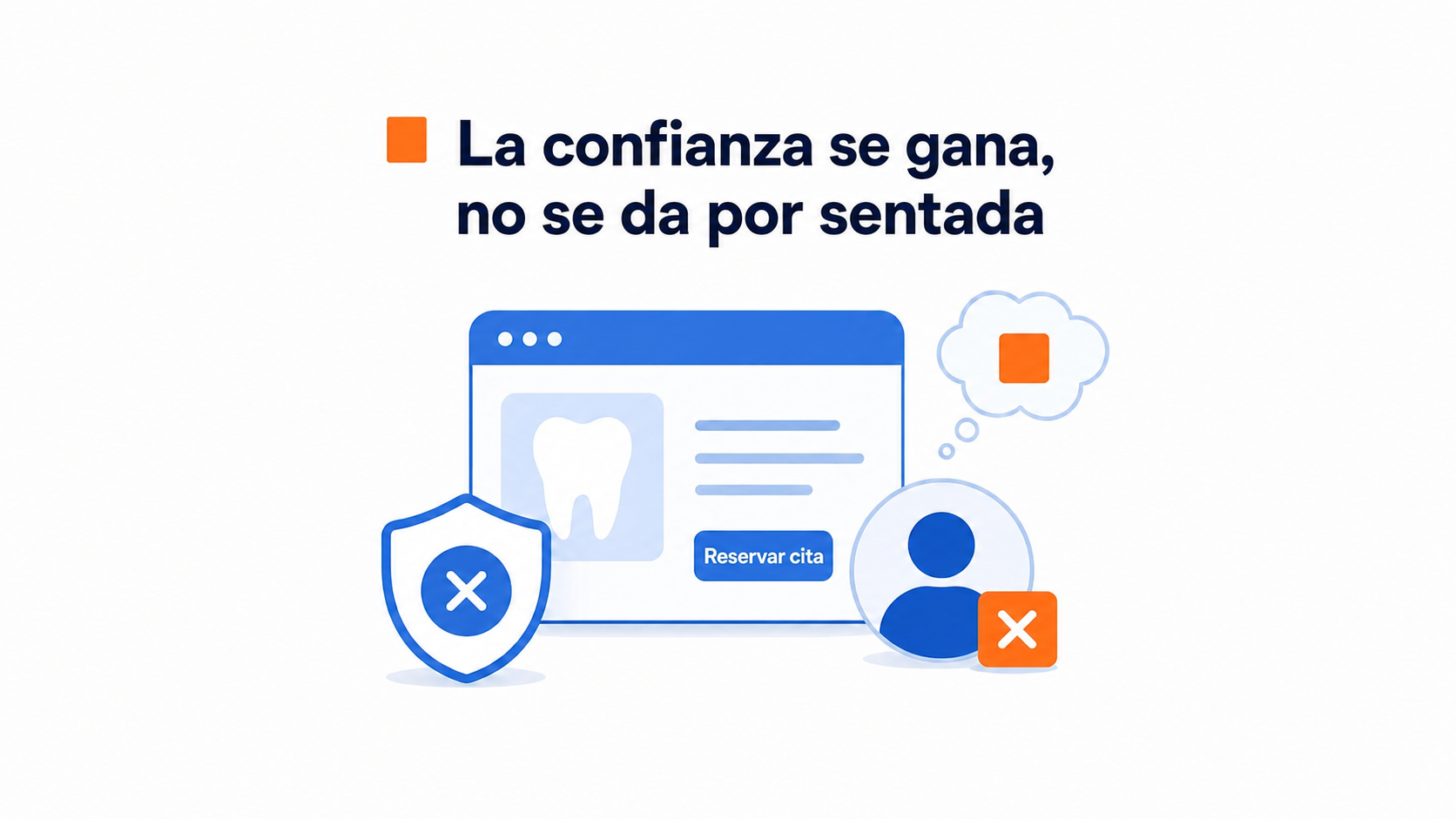 Señales de confianza en el sitio web de una clínica dental