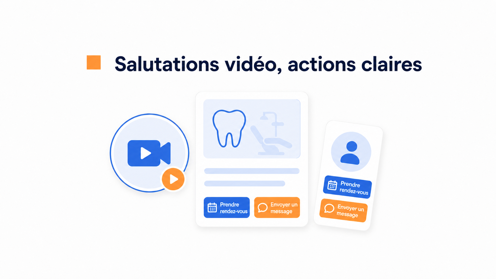 Widget vidéo pour les cabinets dentaires 2 Illustration comparative du fonctionnement des widgets vidéo pour les cabinets dentaires