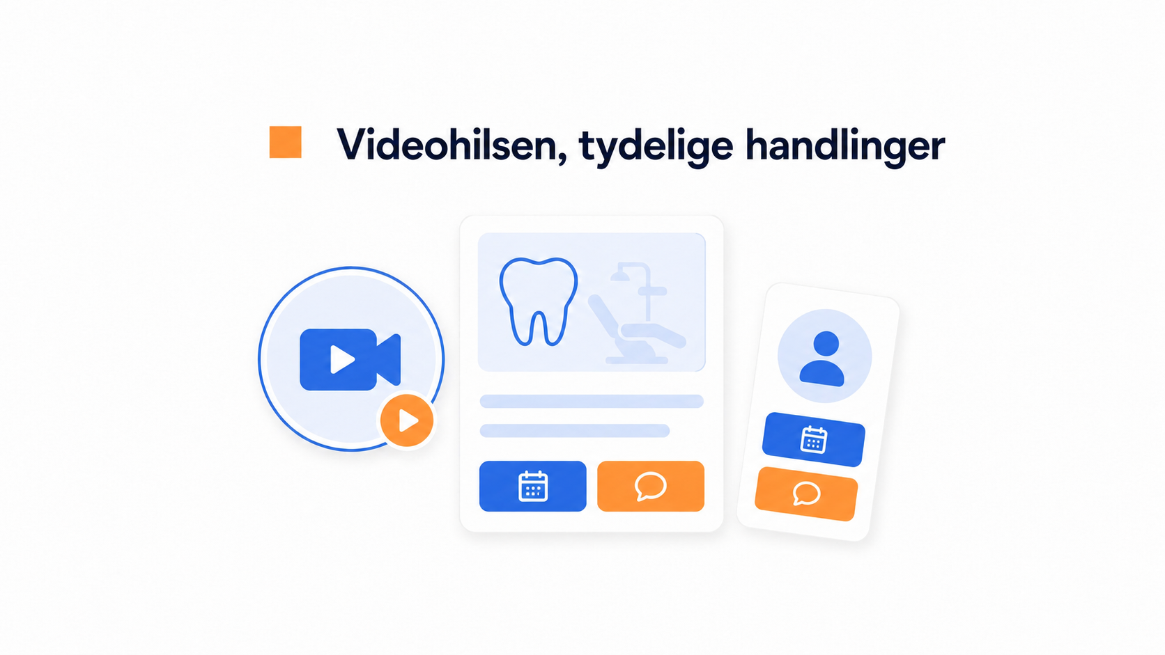 Videowidget for tannklinikker 2 Illustrasjon av hvordan videobobler fungerer for tannklinikker