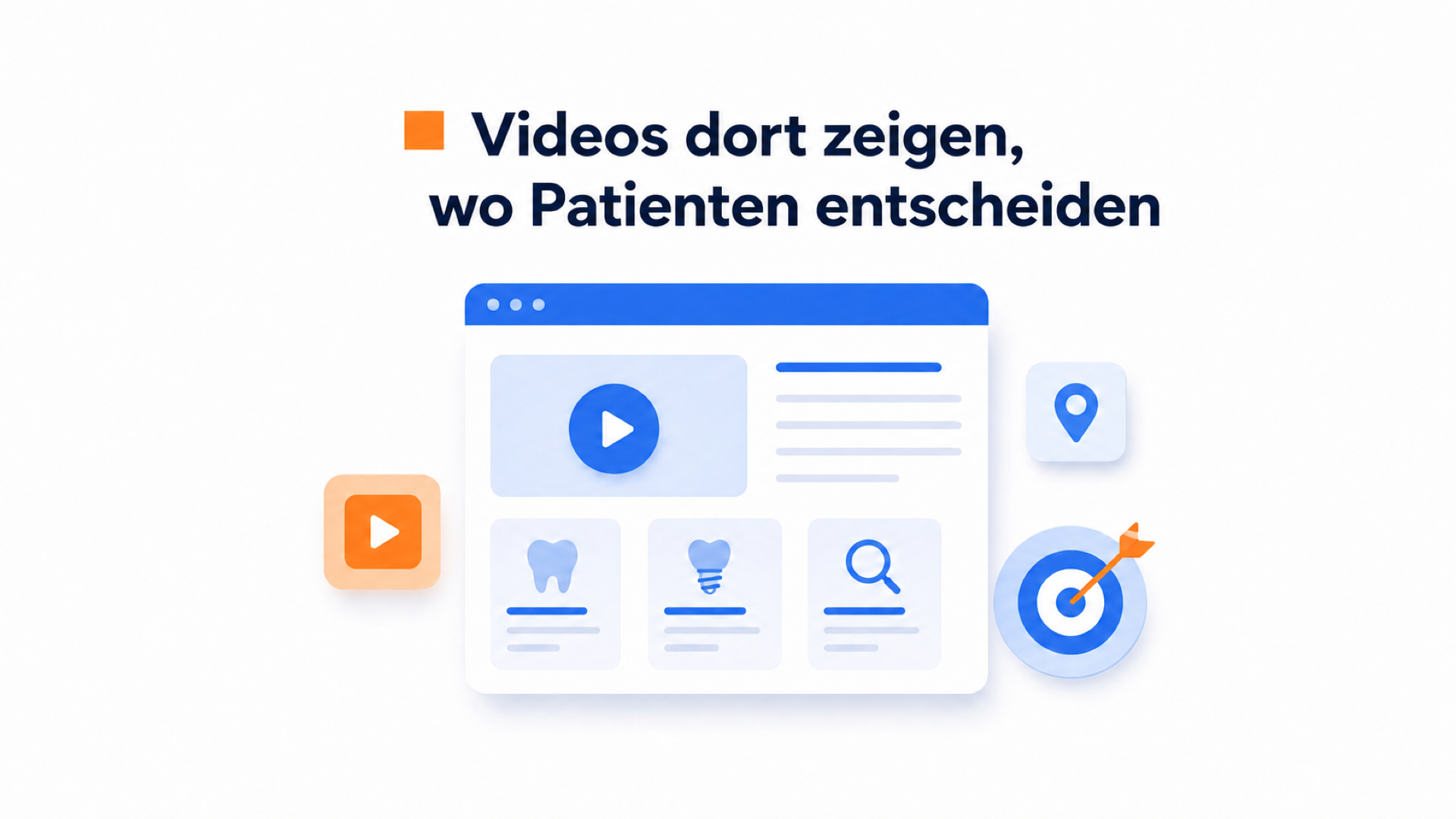 Video-Widget für Zahnarztpraxen 3 Videobubble für eine Zahnarztpraxis im Leistungsbereich