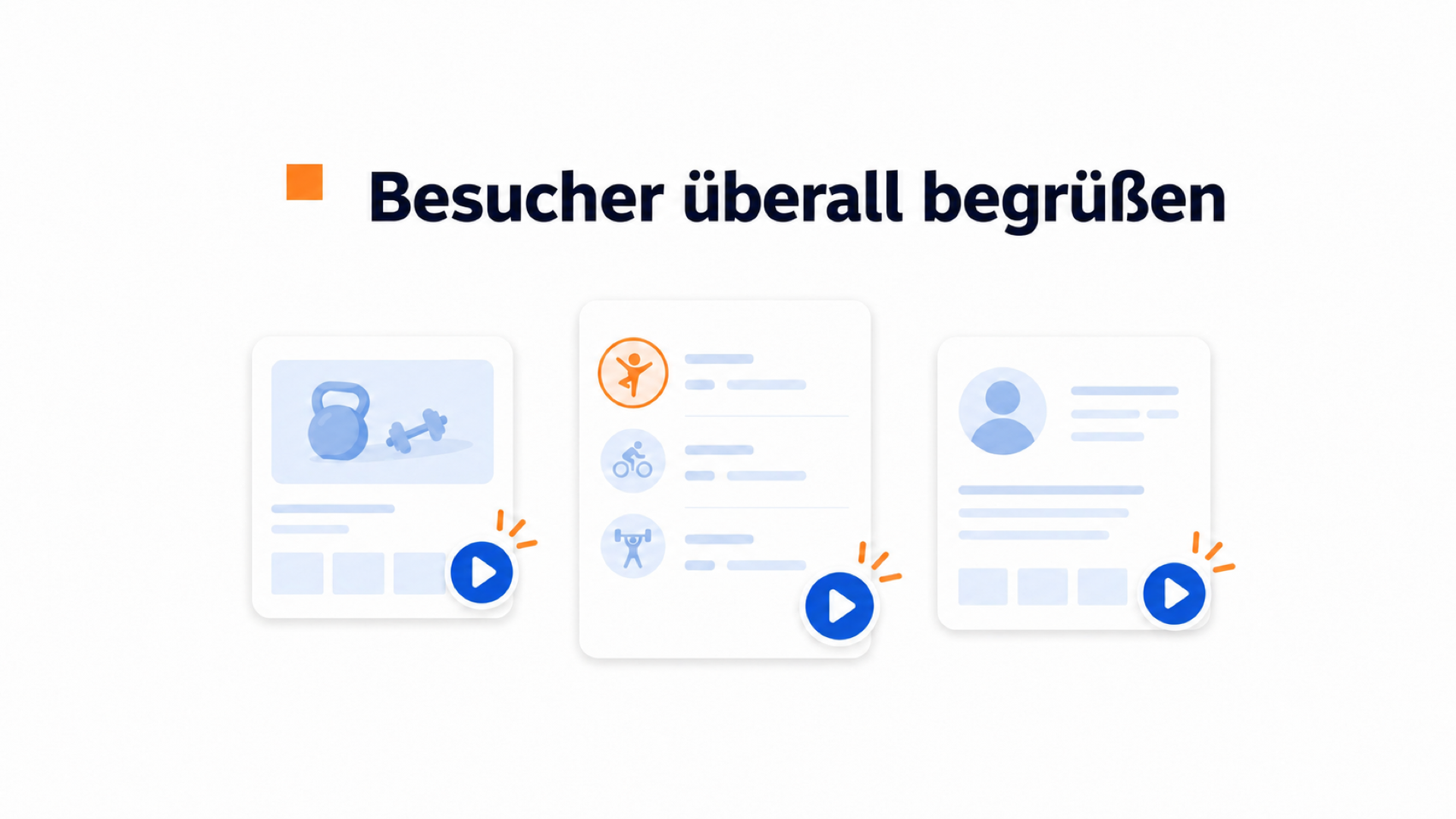 Fitness-Video-Widget mit Begrüßung und Kursaktionen