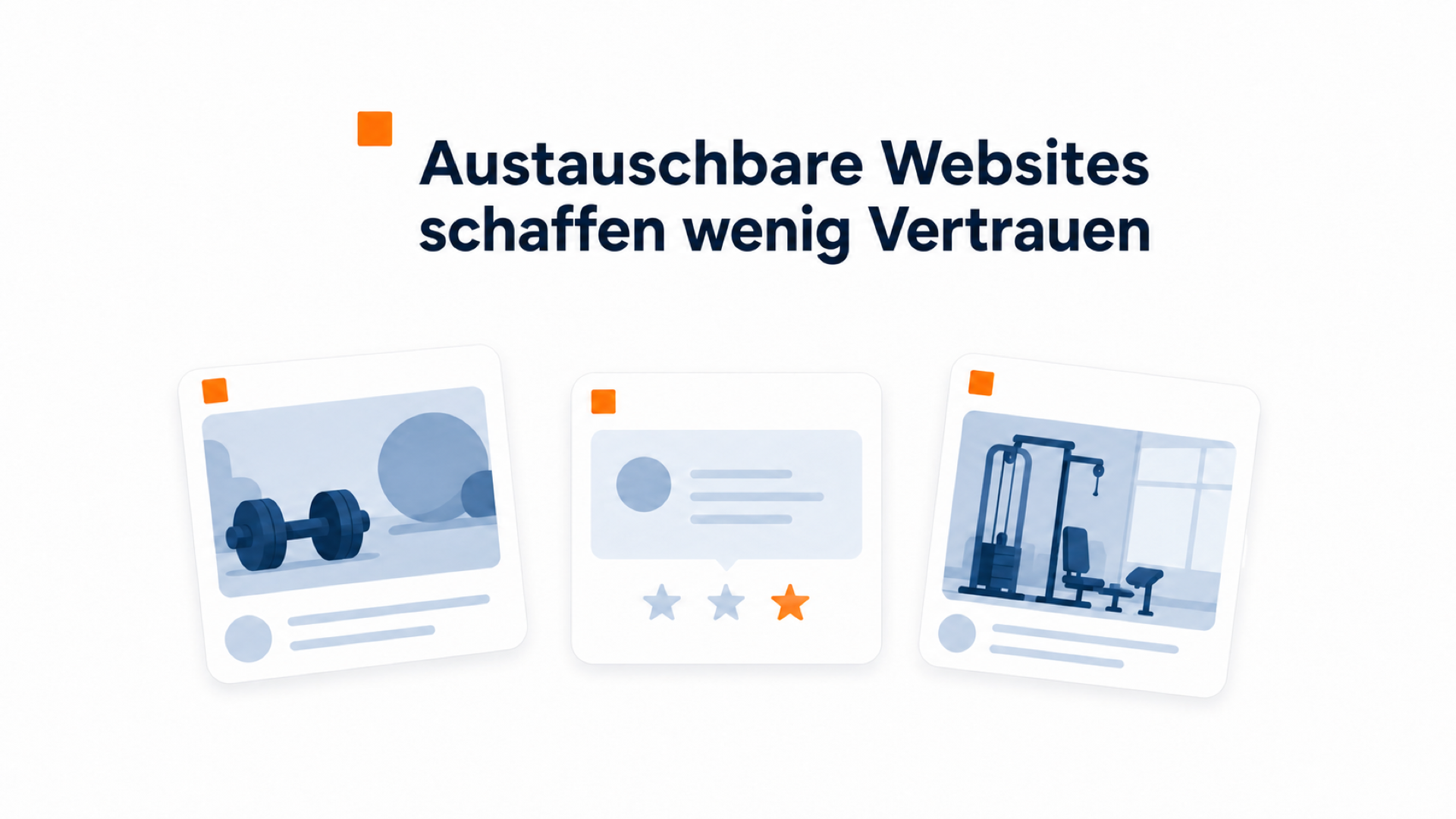 Vergleich von Vertrauensproblemen auf Fitness-Websites