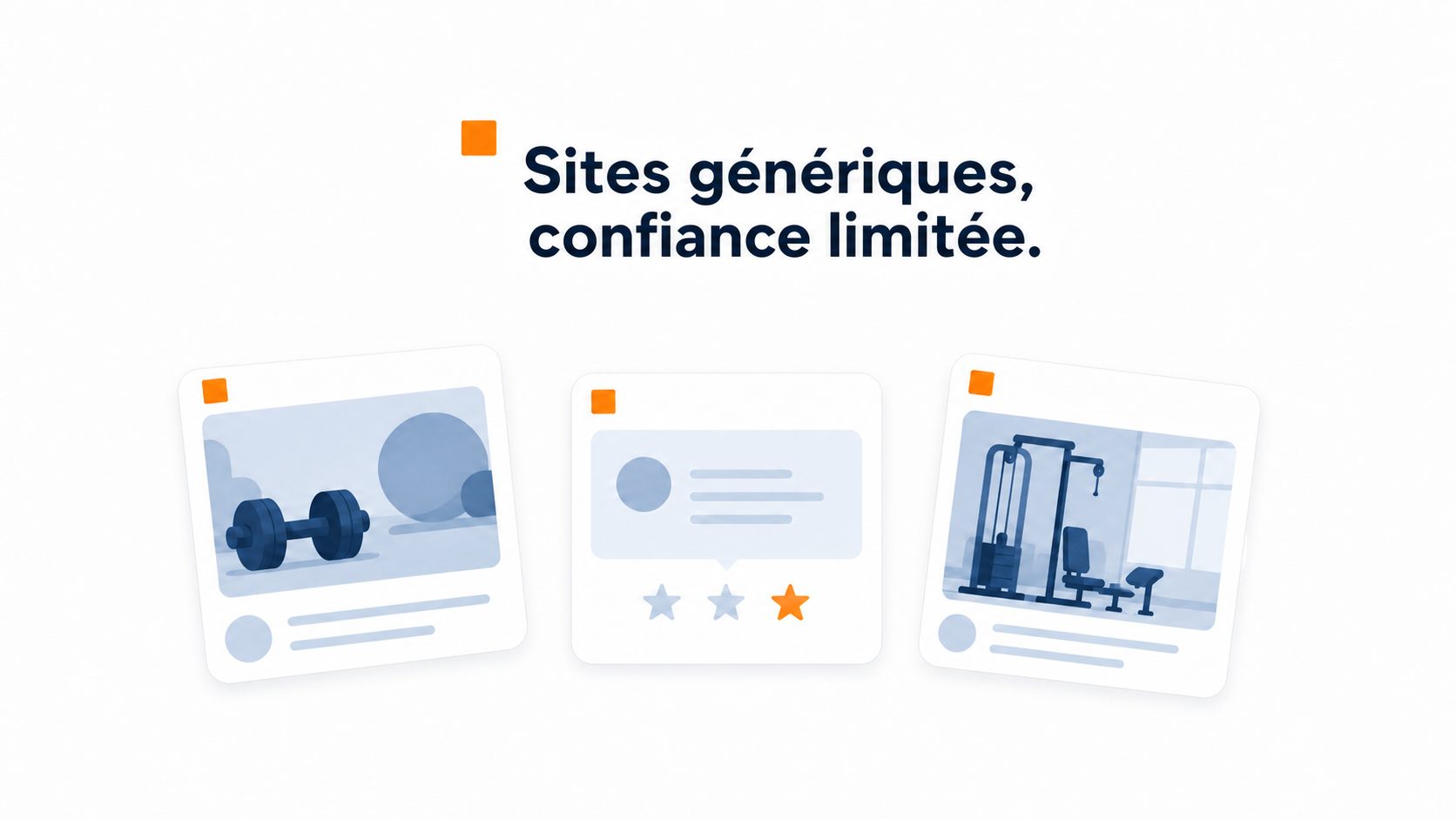 Illustration comparative expliquant les difficultés de confiance des sites de fitness