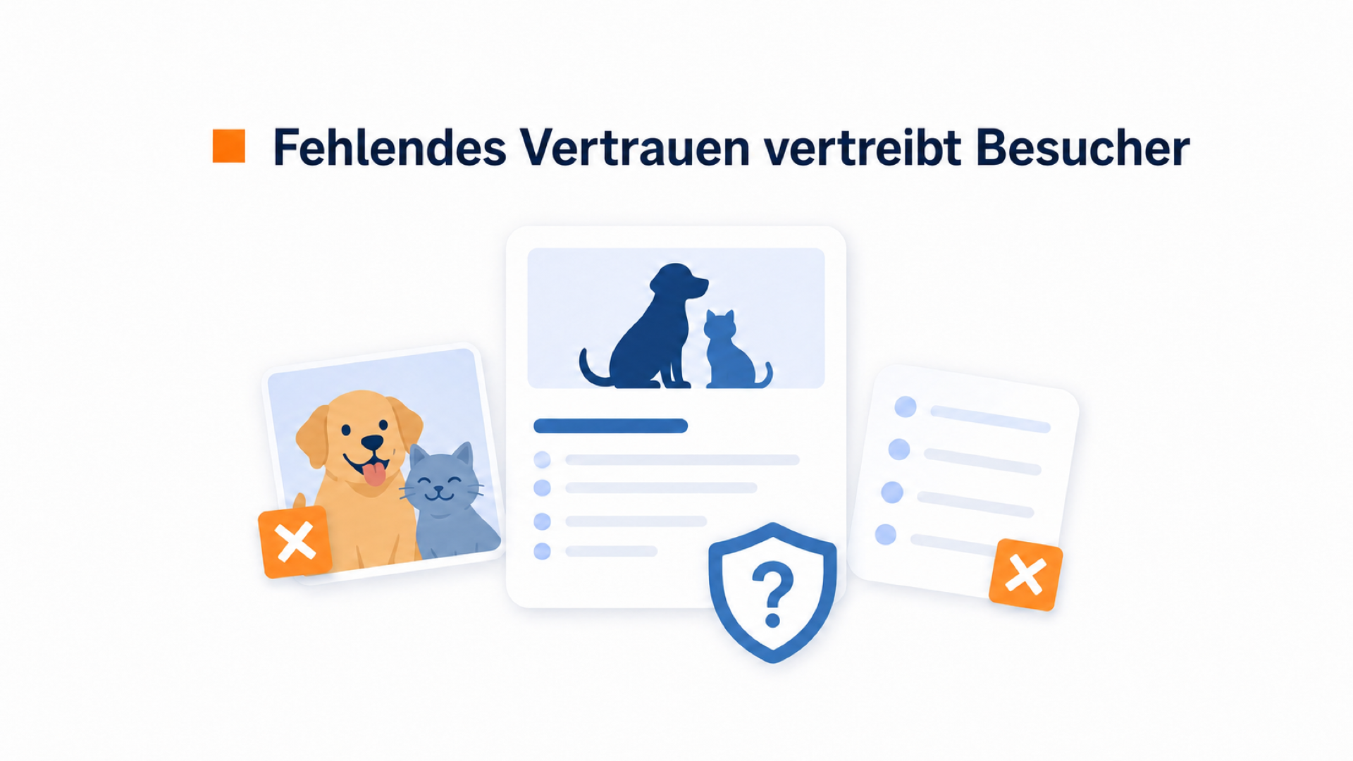 Vertrauenssignale auf der Website einer Tierarztpraxis