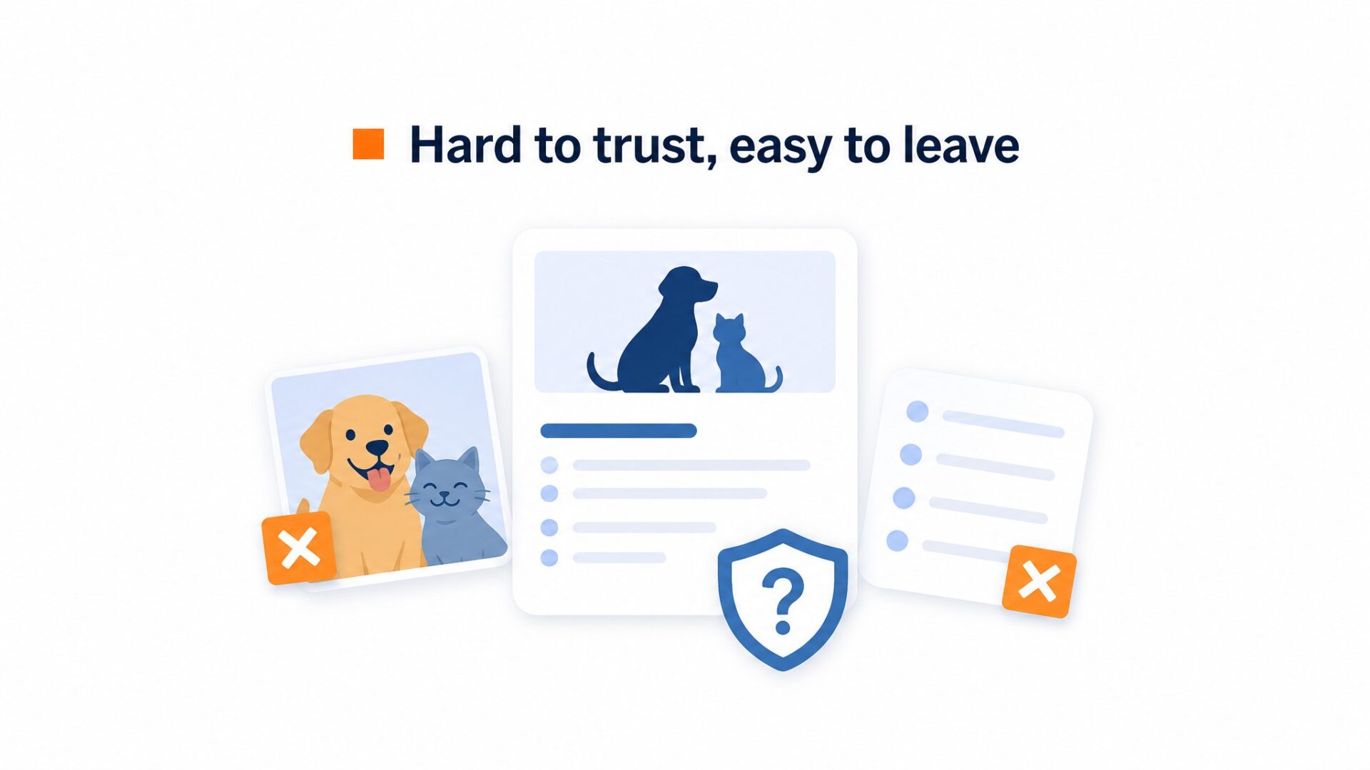 Concept illustration for Why do Veterinary Practices websites struggle with trust
