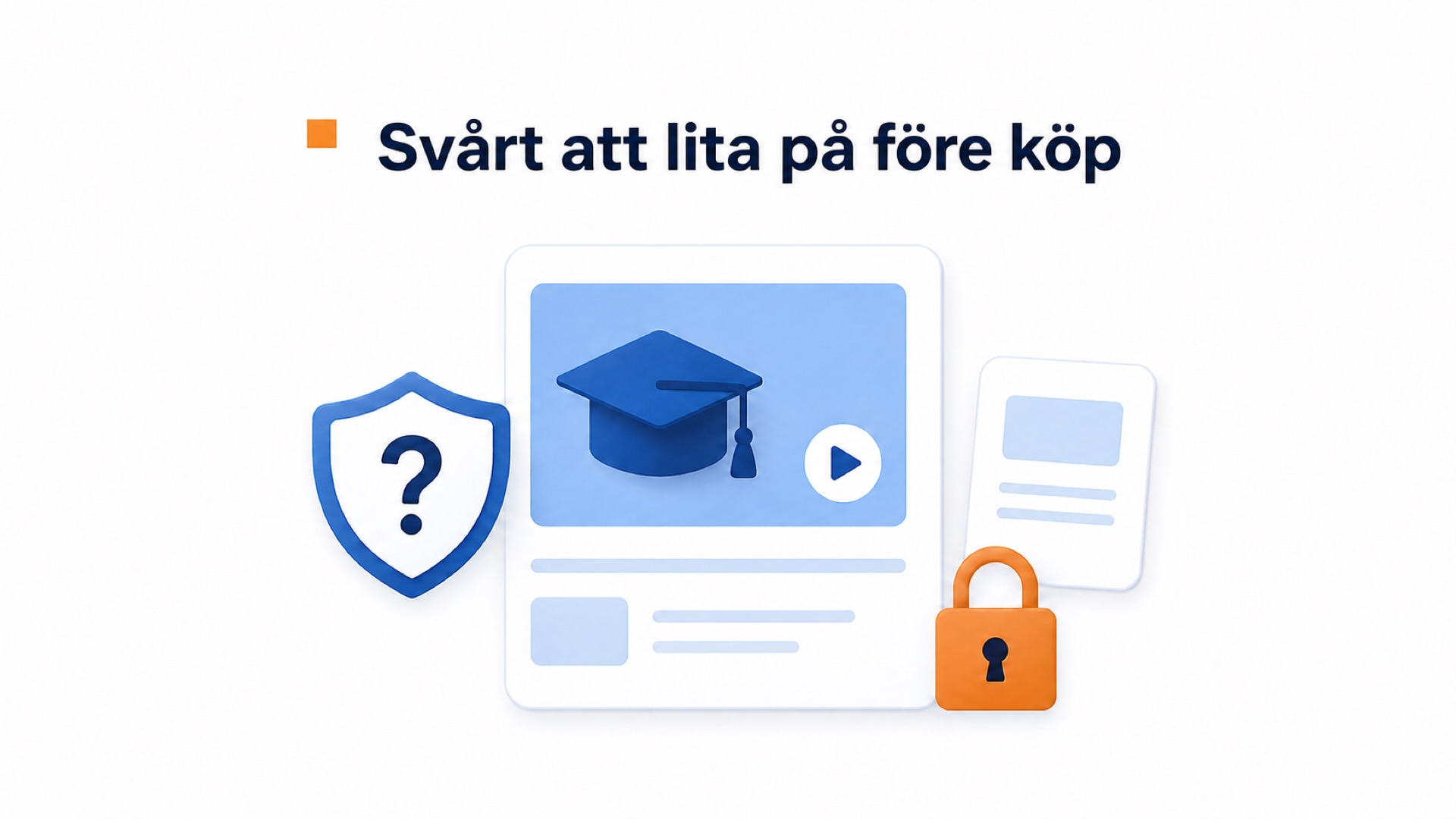 Illustration av varför det är svårt att skapa förtroende för onlinekurser före köp