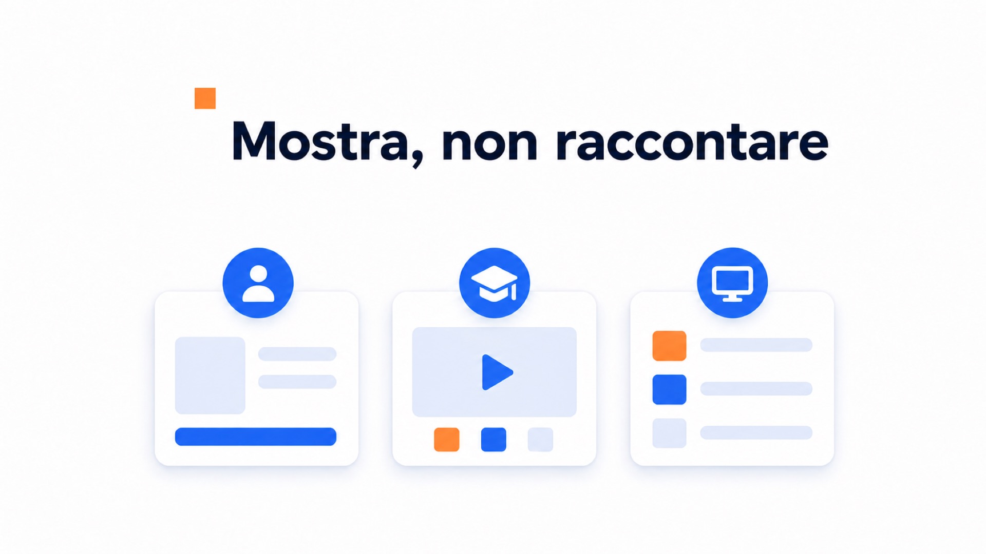 Illustrazione di come i widget video mostrano la formazione nella pratica